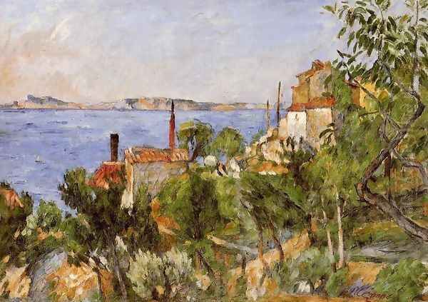 The Seat at L'Estaque Oil Painting by Paul Cezanne