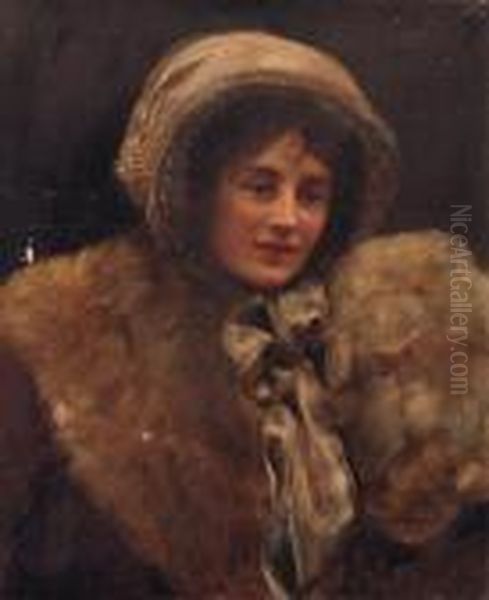 Portrait Of Mrs H. C. Marillier Oil Painting by John Maler Collier