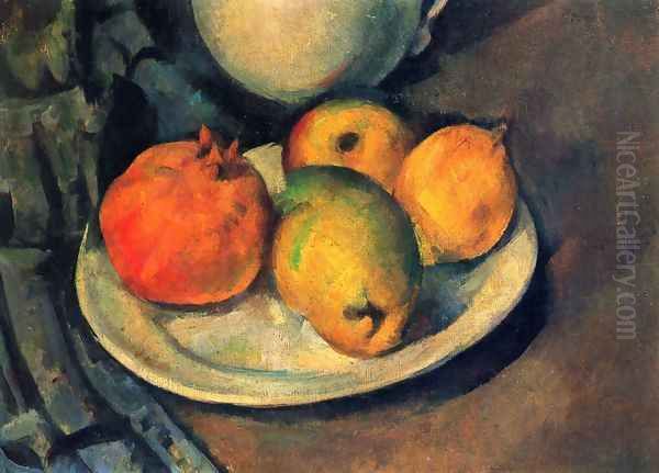 Still life with a magran and pears Oil Painting by Paul Cezanne