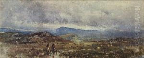 Figures In Landscape Oil Painting by Thomas Collier