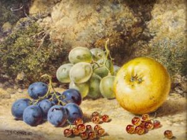 Still Life With Apple, Grapes And Berries Oil Painting by Thomas Collier