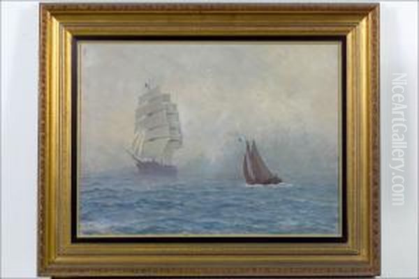 Merimaisema. - Havslandskap. Oil Painting by Alfred Collin