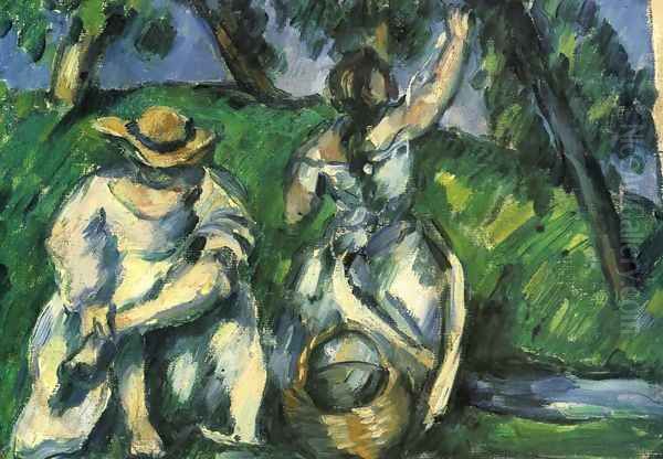 The Obstpflueckerin Oil Painting by Paul Cezanne