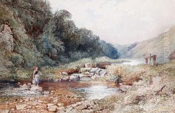 Crossing The Ford; Harvest Time, A Pair Oil Painting by William Collingwood Smith