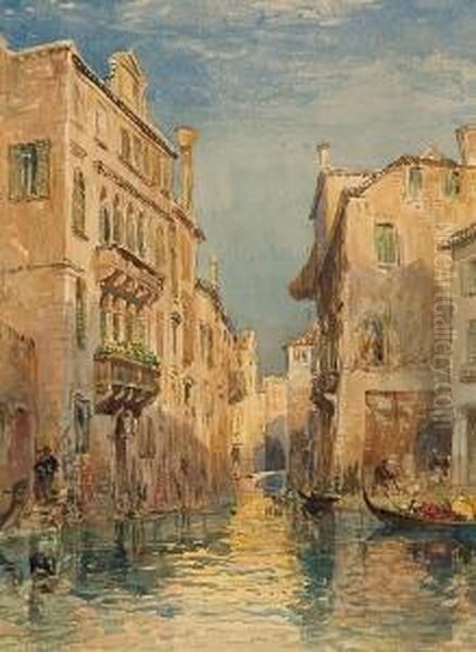 A Venetian Backwater Oil Painting by William Collingwood Smith