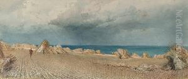 Haystacks At Broadstairs Oil Painting by William Collingwood Smith