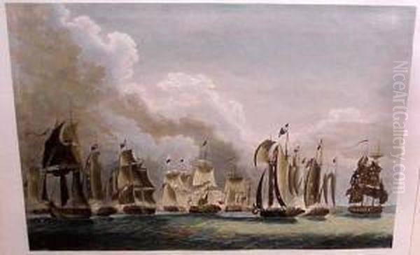 The Battle On Lake Erie Oil Painting by William Collingwood Smith