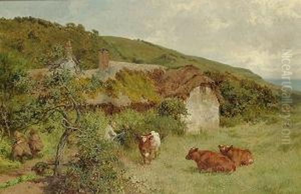 In Coombe Valley, Kilkhampton, Cornwall Oil Painting by Charles Collins