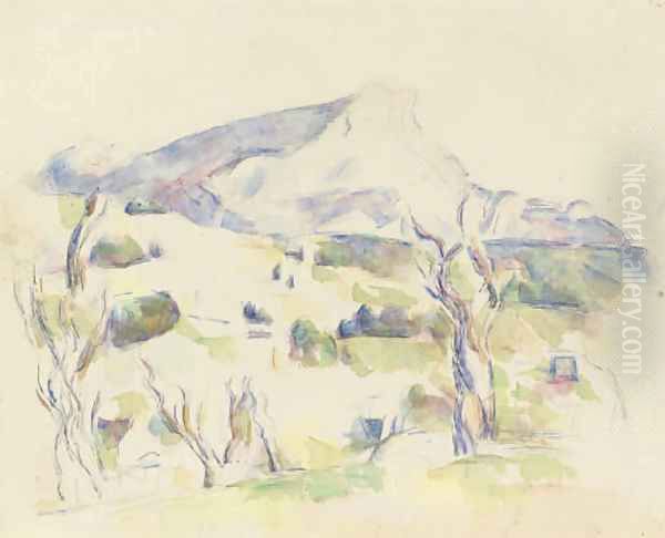 La Montagne Sainte-Victoire vue des Lauves Oil Painting by Paul Cezanne