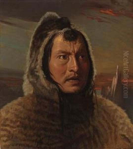 Portrait Of An Eskimo Oil Painting by Hugh Collins