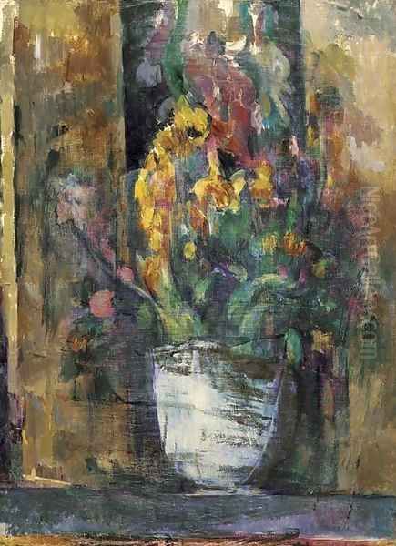 Le vase de fleurs Oil Painting by Paul Cezanne