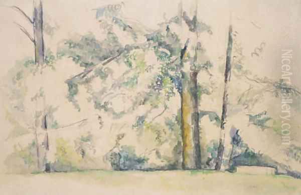 Les grands arbres du Jas de Bouffan Oil Painting by Paul Cezanne