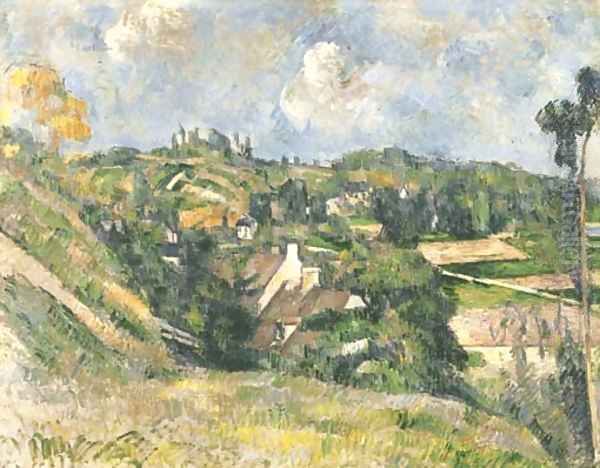 Maisons a Valhermeil vues en direction d'Auvers-sur-Oise Oil Painting by Paul Cezanne