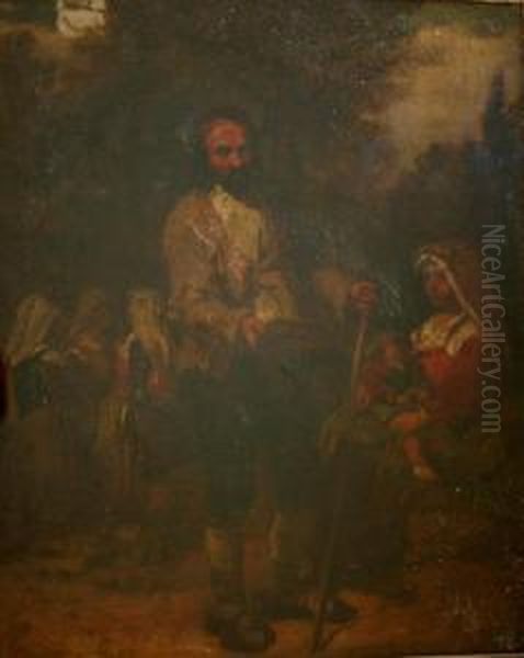 Roman Beggars Oil Painting by William Collins