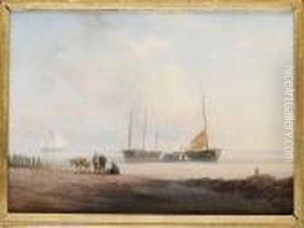 Skepp For Ankar Oil Painting by William Collins