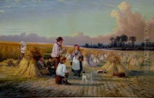 Harvest Lunch Time Oil Painting by William Collins