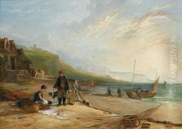 Buying Fish Oil Painting by William Collins