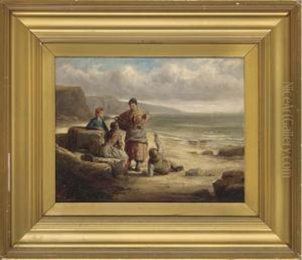 Waiting For The Catch Oil Painting by William Collins