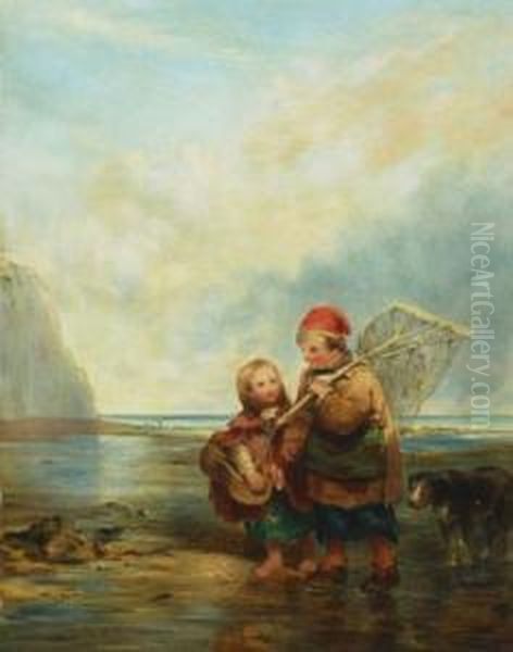 The Fisherman's Children Oil Painting by William Collins