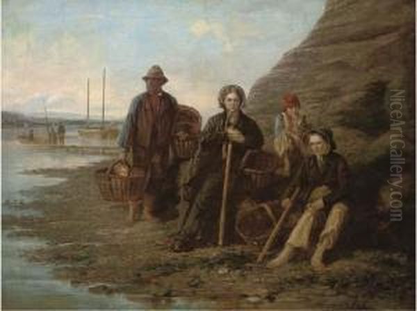 Mussel Gatherers Oil Painting by William Collins