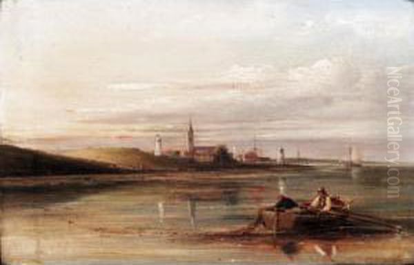 View Of Harwich Oil Painting by William Collins