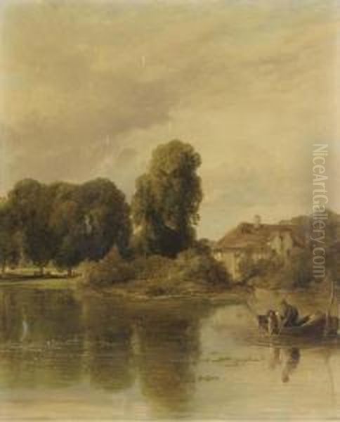 The Decoy Pond At Hendon Oil Painting by William Collins