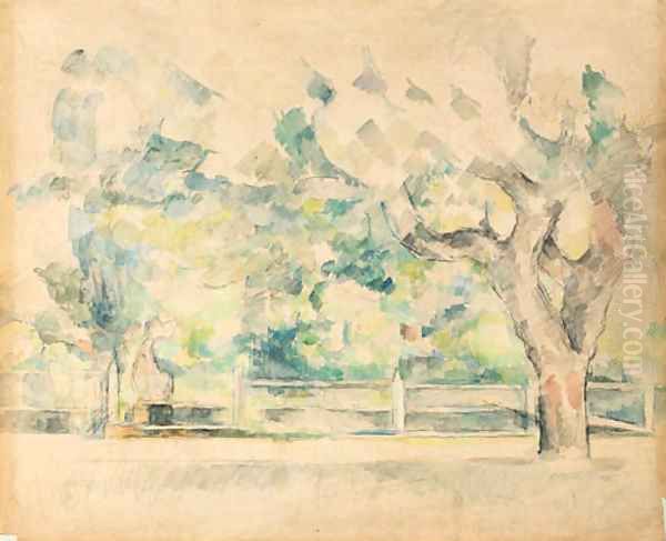 Le Bassin du Jas de Bouffan Oil Painting by Paul Cezanne