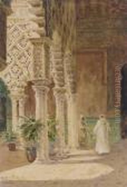 A Courtyard In The Alcazar, Seville by William Wiehe Collins