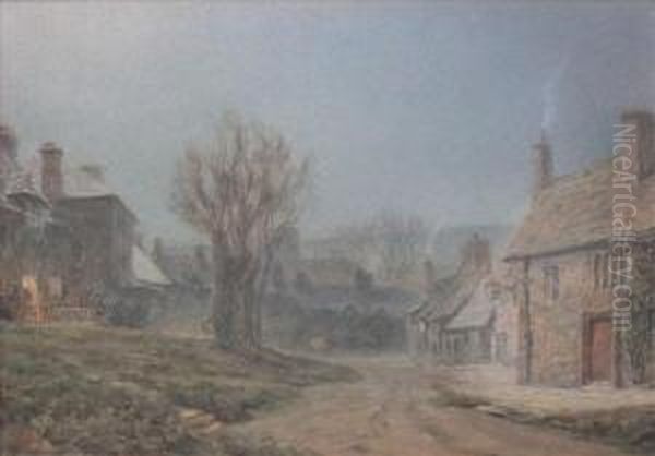 Amoonlit Village Oil Painting by William Wiehe Collins