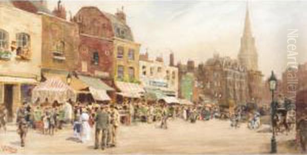 Horseferry Road, Westminster Oil Painting by William Wiehe Collins