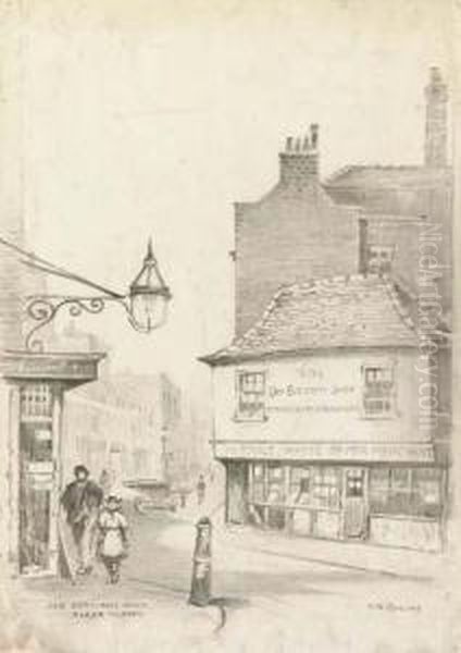 White Hart Street Oil Painting by William Wiehe Collins