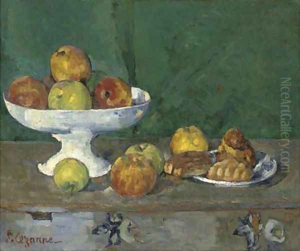 Pommes et gateaux Oil Painting by Paul Cezanne