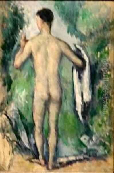 Standing Bather Seen from the Back Oil Painting by Paul Cezanne