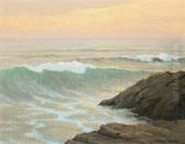 Sunset At Laguna Oil Painting by Roi Clarkson Colman