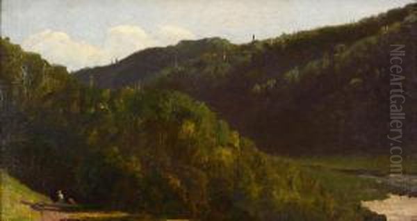 Mountain Landscape Oil Painting by Samuel Colman