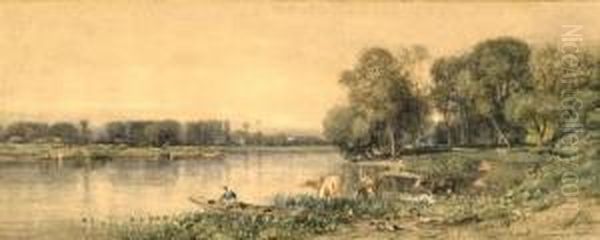 On The Oise Oil Painting by Samuel Colman