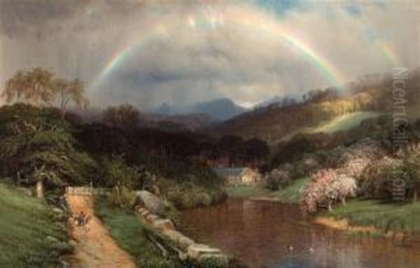 Landscape With Rainbow Oil Painting by Samuel Colman