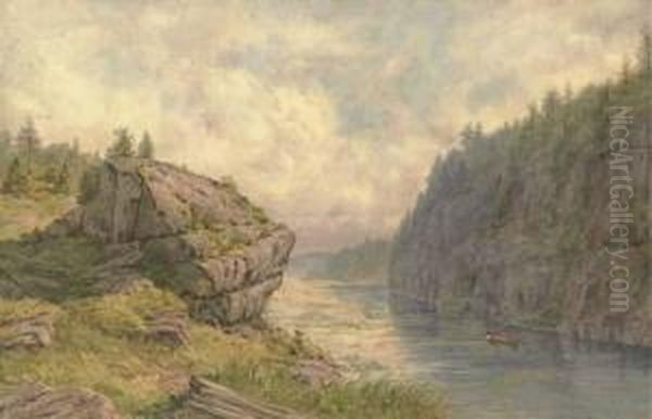 Floating The River Oil Painting by Samuel Colman