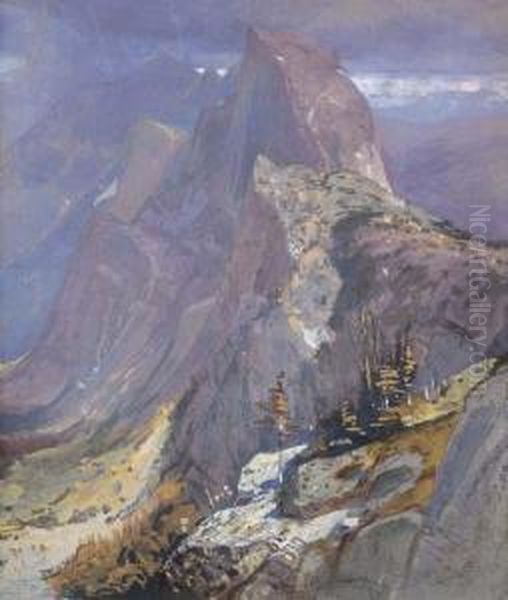 The Half-dome From Glacier Point, Yosemite Oil Painting by Samuel Colman