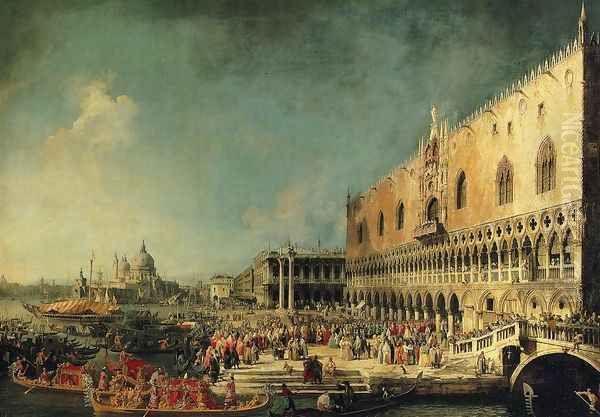 Arrival of the French Ambassador in Venice 1740s Oil Painting by (Giovanni Antonio Canal) Canaletto