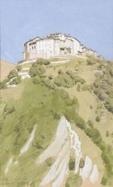 Castello Valsolda Oil Painting by Plinio Colombi