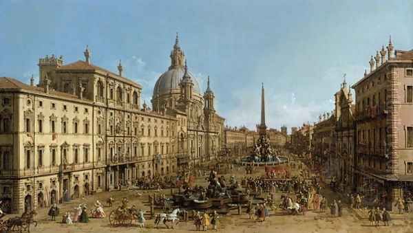 A view of Piazza Navona, Rome Oil Painting by (Giovanni Antonio Canal) Canaletto