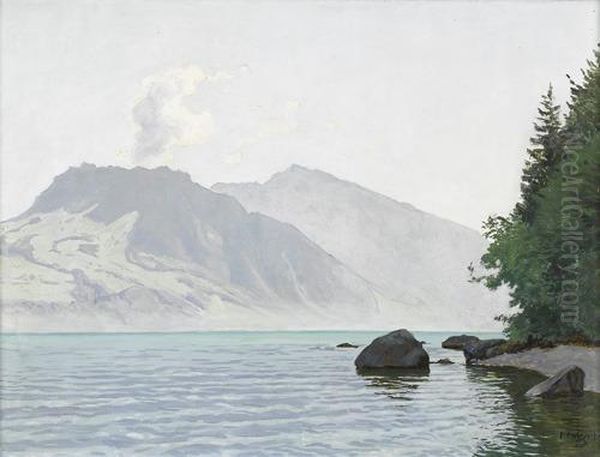 Der Thunersee Von Spiez Aus. by Plinio Colombi