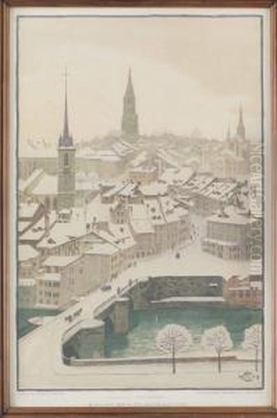 Bern Mit Der Alten Nydeckbrucke by Plinio Colombi