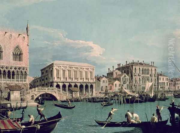 Bridge of Sighs, Venice (La Riva degli Schiavoni) c.1740 Oil Painting by (Giovanni Antonio Canal) Canaletto