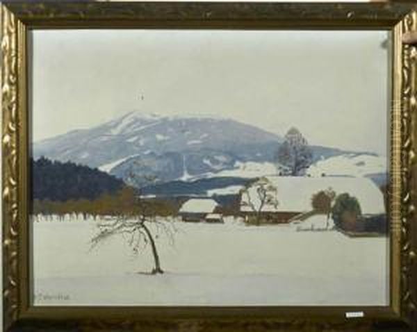 Winterlandschaft Mit Bauernhof. 1923. by Plinio Colombi