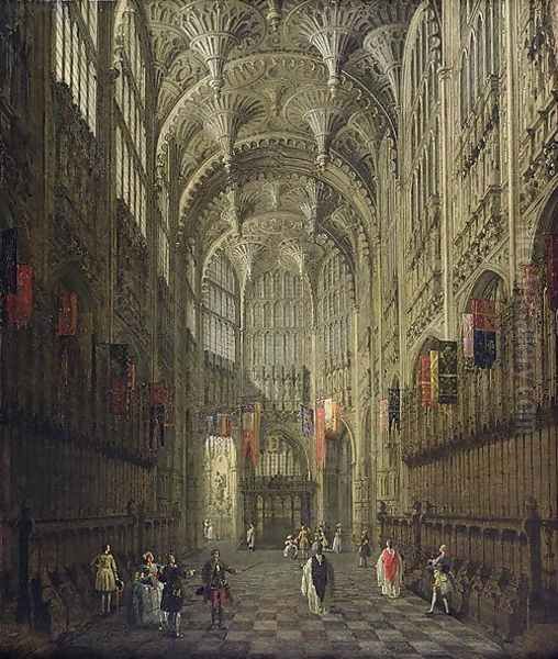 Interior of Henry VII's Chapel, Westminster Abbey, c.1750 Oil Painting by (Giovanni Antonio Canal) Canaletto