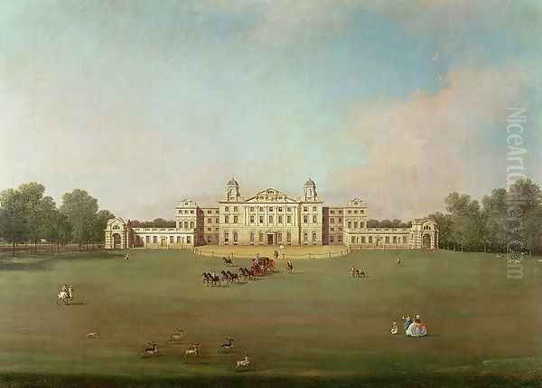 Badminton House, Gloucestershire Oil Painting by (Giovanni Antonio Canal) Canaletto