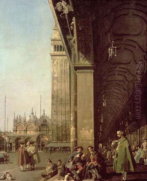 Venice- Piazza di San Marco and the Colonnade of the Procuratie Nuove, c.1756 Oil Painting by (Giovanni Antonio Canal) Canaletto