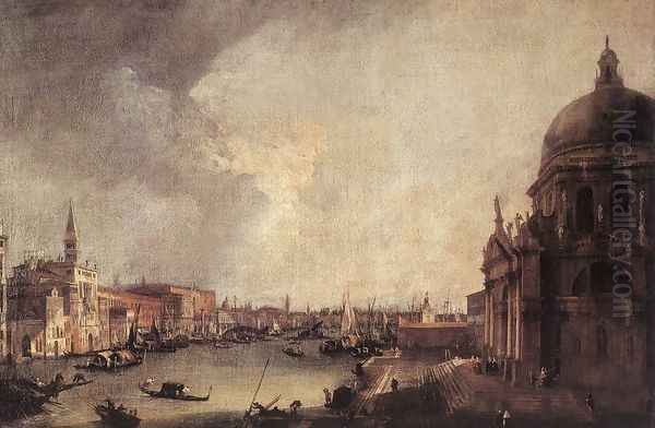 Entrance to the Grand Canal- Looking East c. 1725 Oil Painting by (Giovanni Antonio Canal) Canaletto